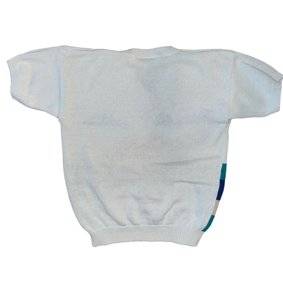 80’s Russ Studio Beach Knitted Short Sleeve Sweater Size Small - Picture 6 of 6